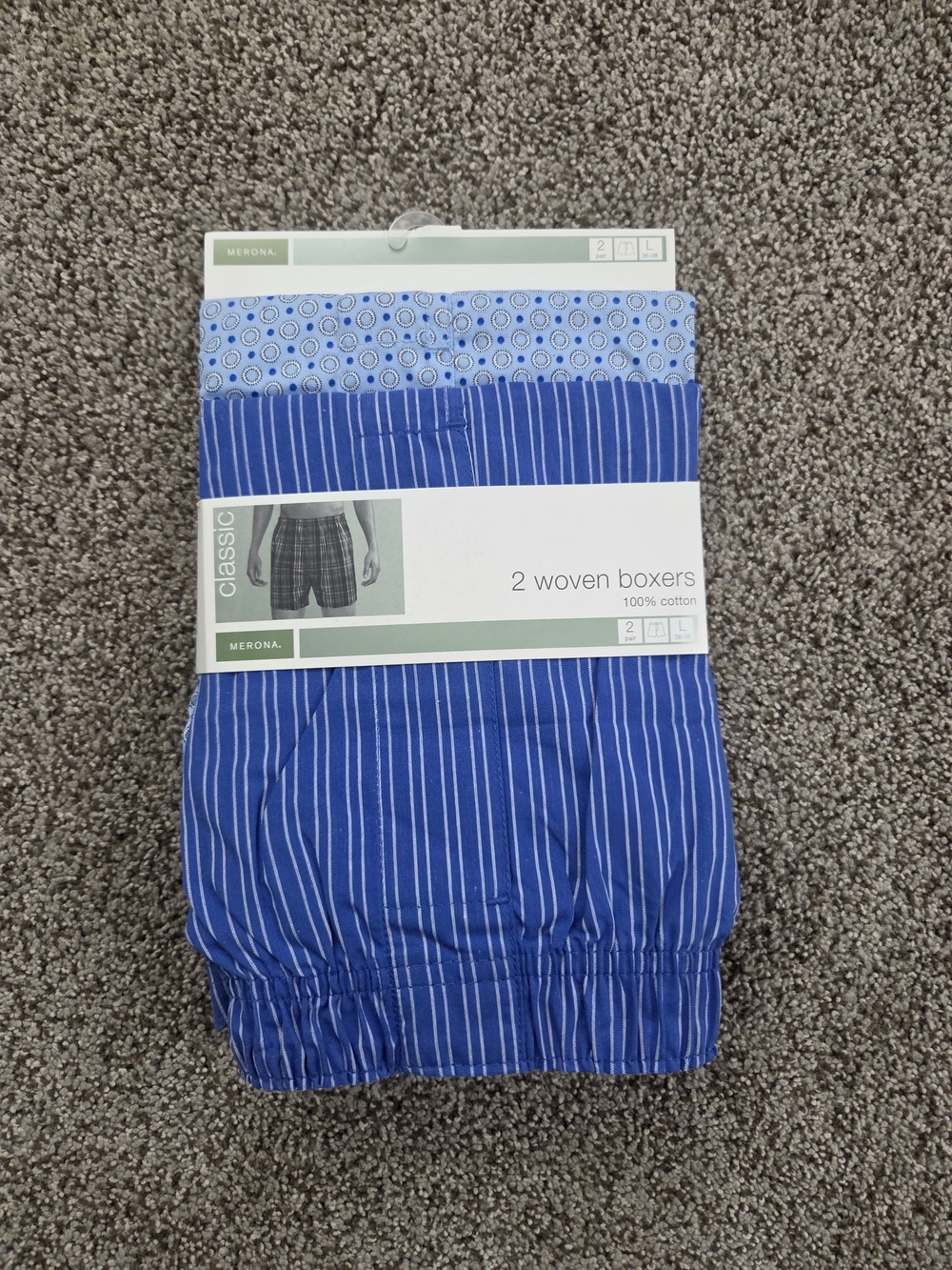 Merona Blue Striped & Patterned Kids Woven Boxers - 2 Pack